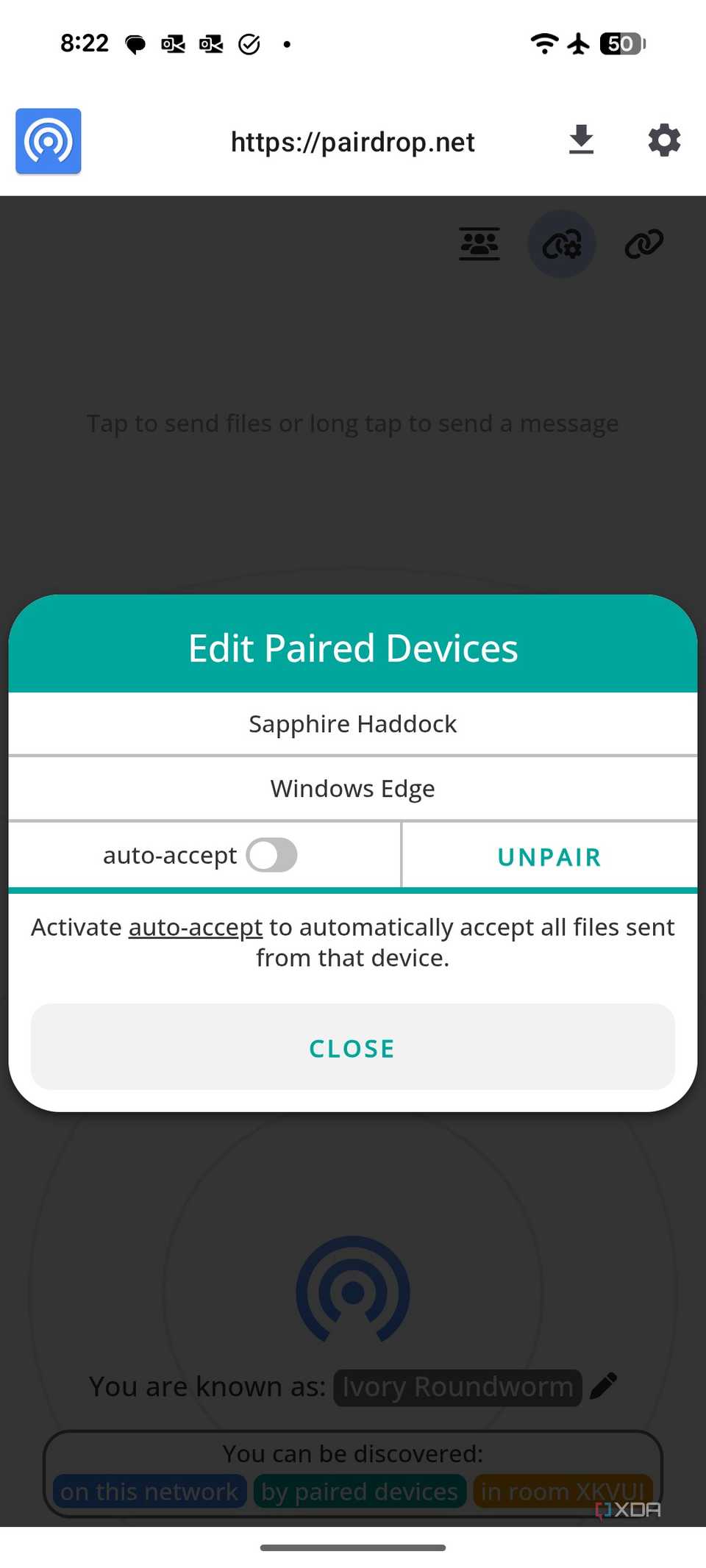 Edit paired devices on Android